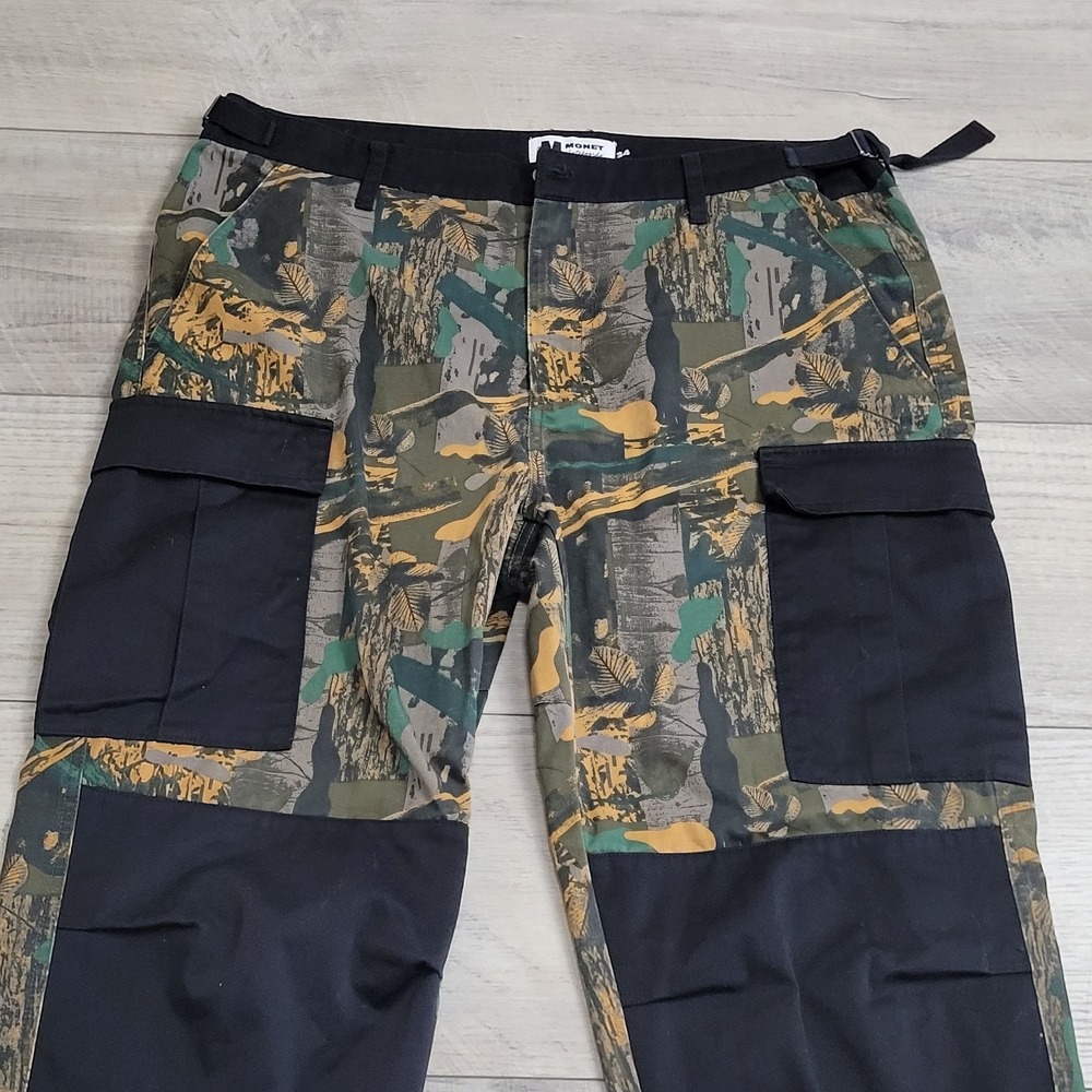 🪖Monet Skateboard Pants Mens 34 (fits 38x30) Camo Cargo Streetwear Baggy NWOT - Picture 4 of 16